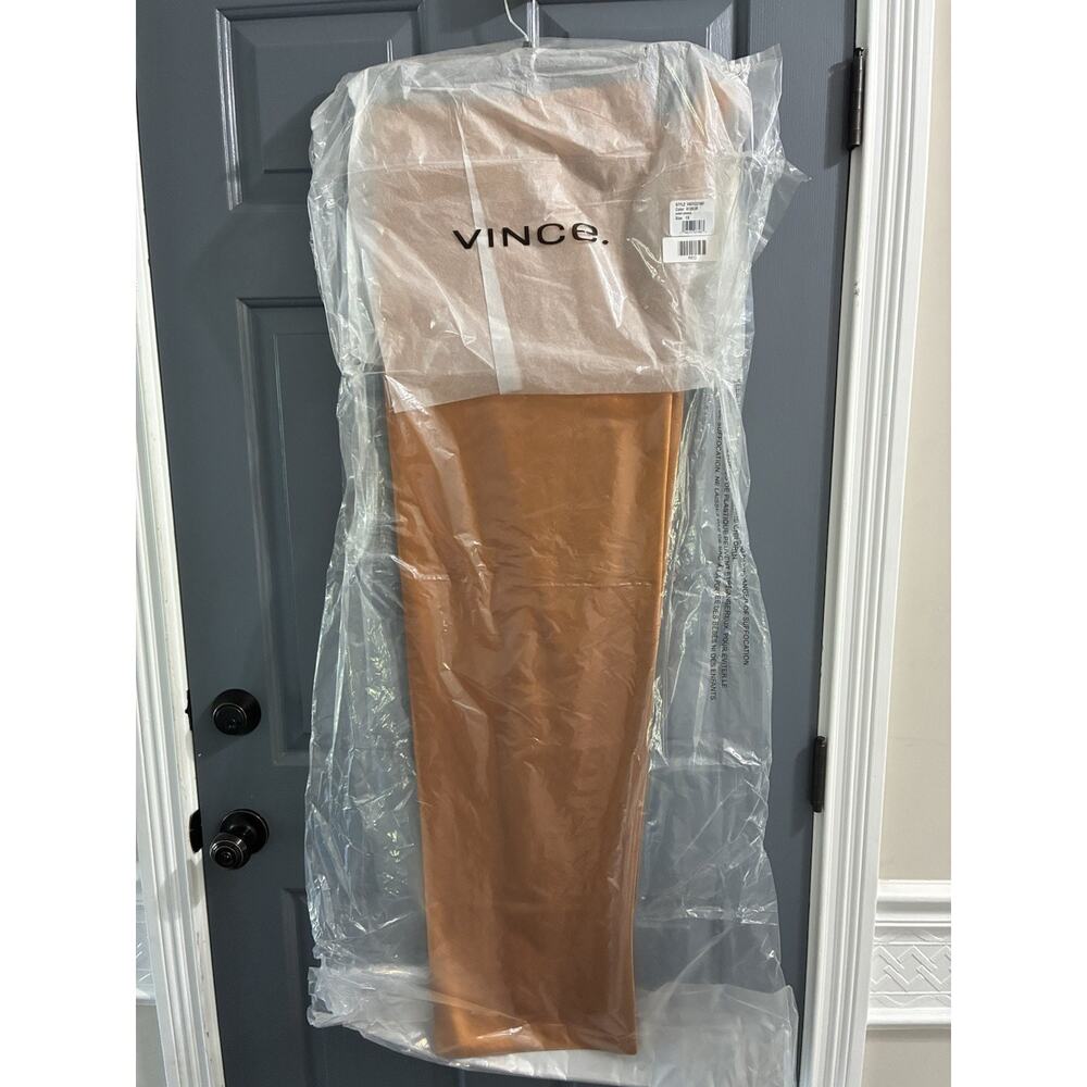 Vince High-Waist Fluid Satin Bias Pant Women's Burnt Orange Size 1X NWT - Picture 7 of 16